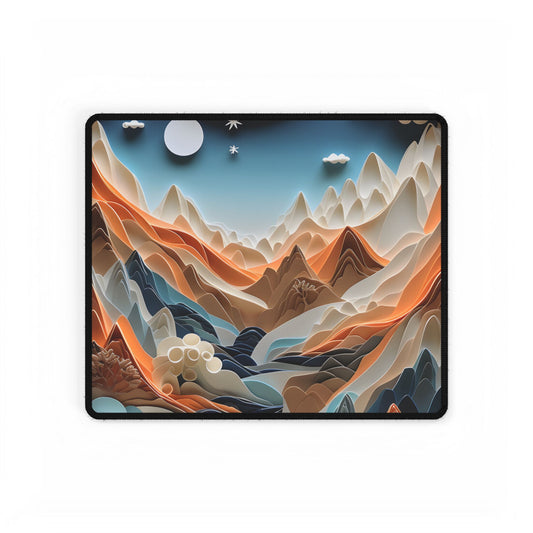Vibrant European Quilled Landscape: Intricate Paper Art - Desk Mat