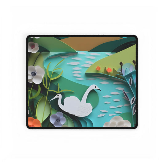 Vibrant Paper Quilling Island: A Beautiful Tropical Landscape - Desk Mat
