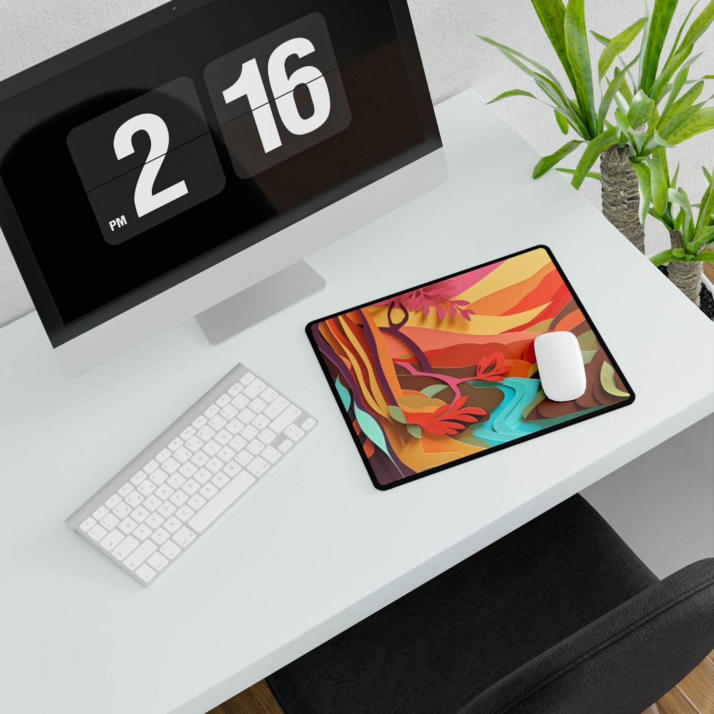 Vibrant Paper Quilled Canyon: Eye-Catching Landscape Art - Desk Mat