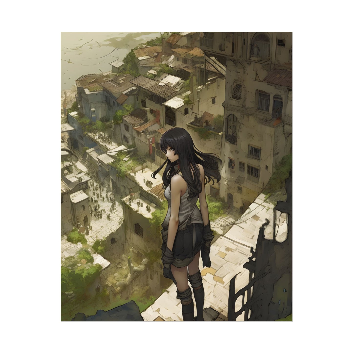 Dramatic Bird's Eye View: Mysterious Anime Encounter - Poster