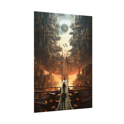 Perfect Futuristic Cityscape: Dystopian Utopia Urban Artwork - Poster