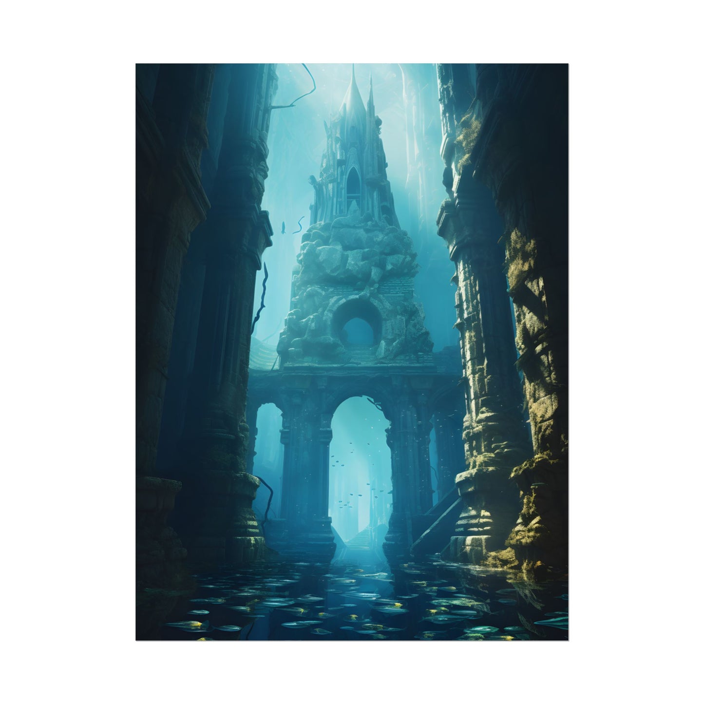 Lost Underwater Civilization: Ancient City Artwork - Poster