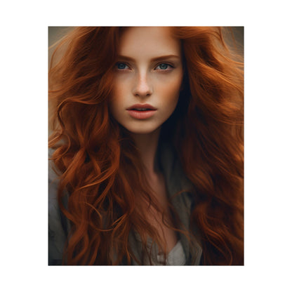 Gorgeous Redhead Woman: Natural Beauty Artwork - Poster