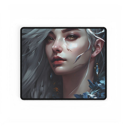 Blonde Beauty Portrait: Elegant Female Artwork - Desk Mat