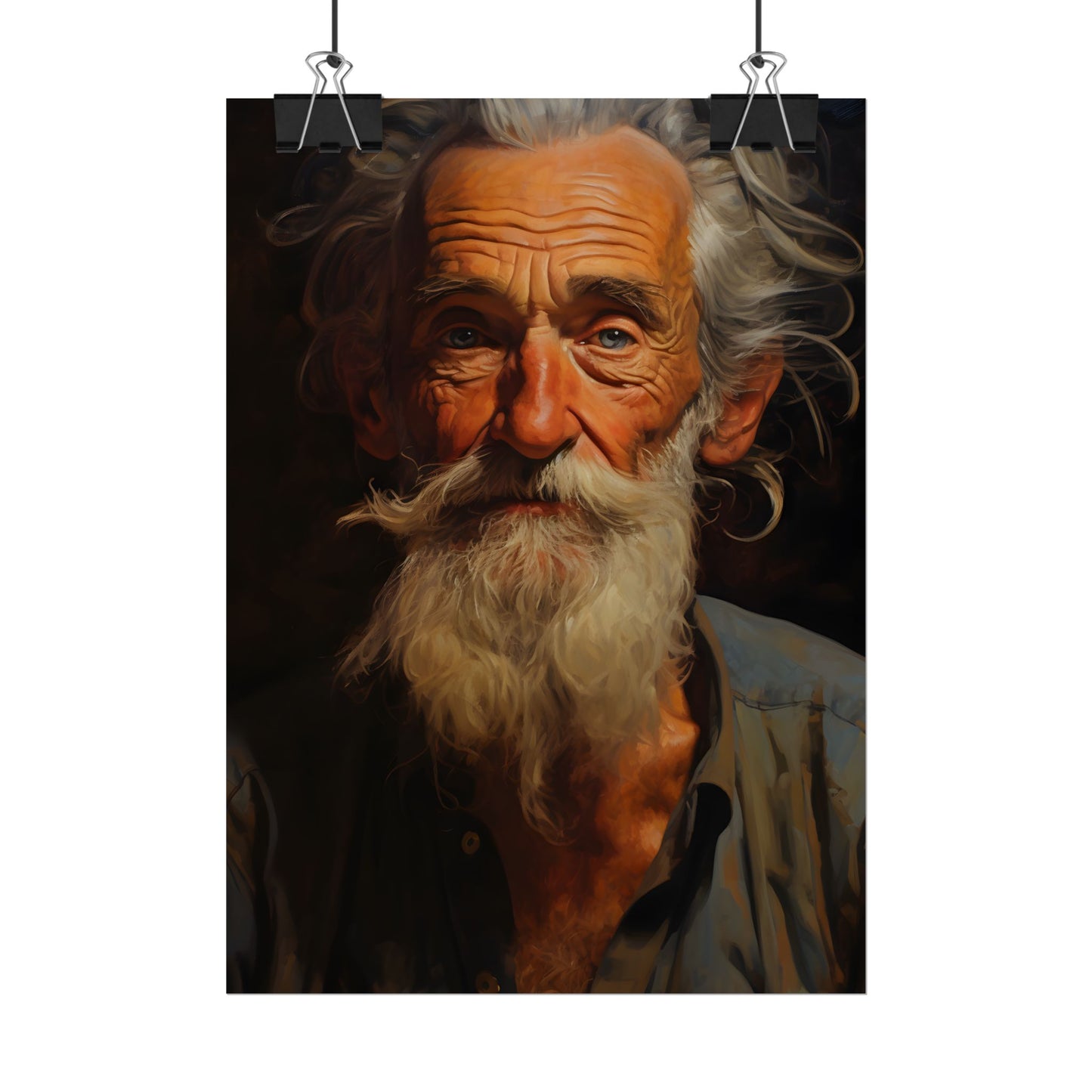 Elderly Wisdom: A Portrait of Timeless Senior Reflection - Poster