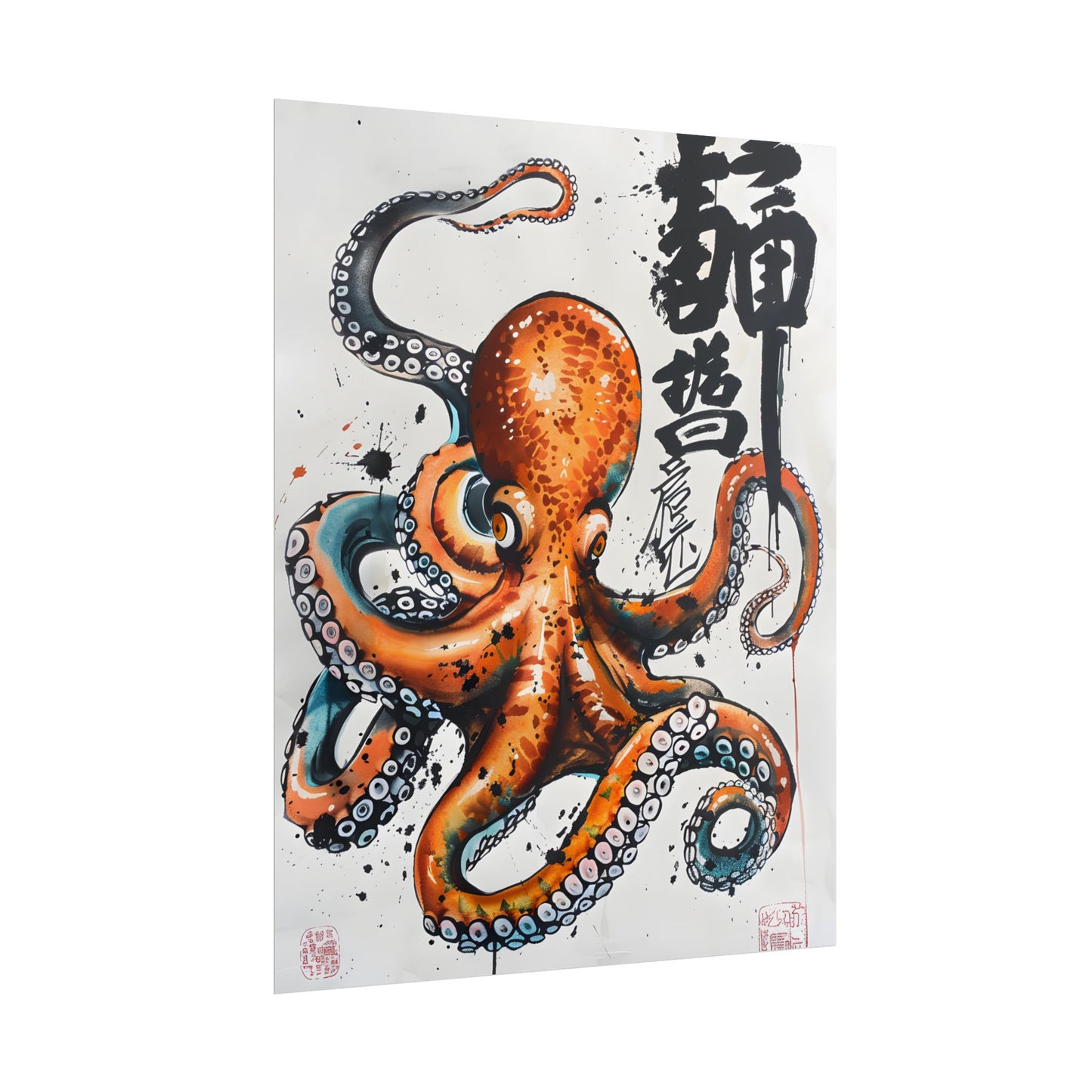 Japanese Ukiyo-e Octopus: Traditional Artwork Print - Poster
