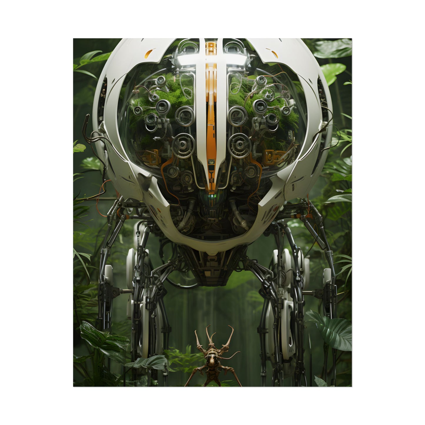 Robotic Wildlife Sanctuary: AI-Operated Nature Reserve Digital Art - Poster