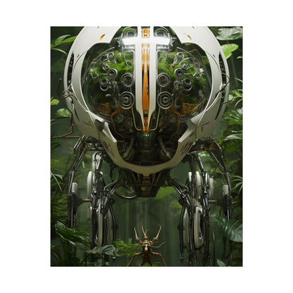 Robotic Wildlife Sanctuary: AI-Operated Nature Reserve Digital Art - Poster