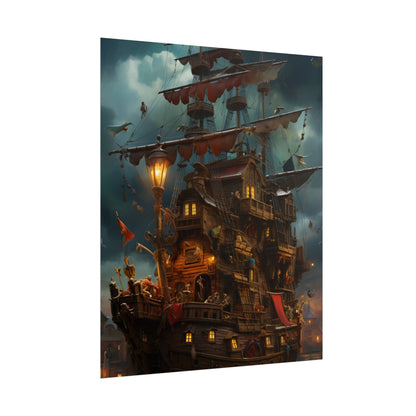 Swashbuckling Time-Traveling Pirates: Traditional Pirate Art - Poster