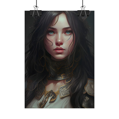 Vibrant Red Portrait: Dynamic Female Artwork - Poster