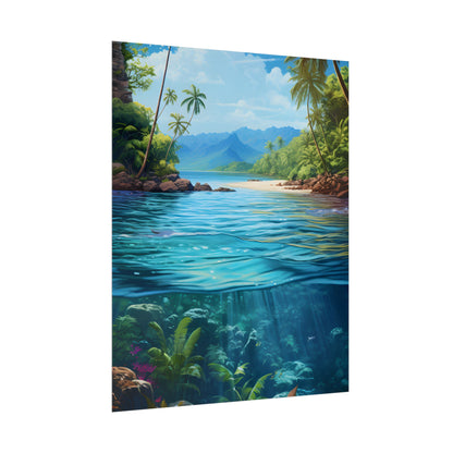 Tropical Island Oasis: Tranquil Tropical Landscape Art - Poster