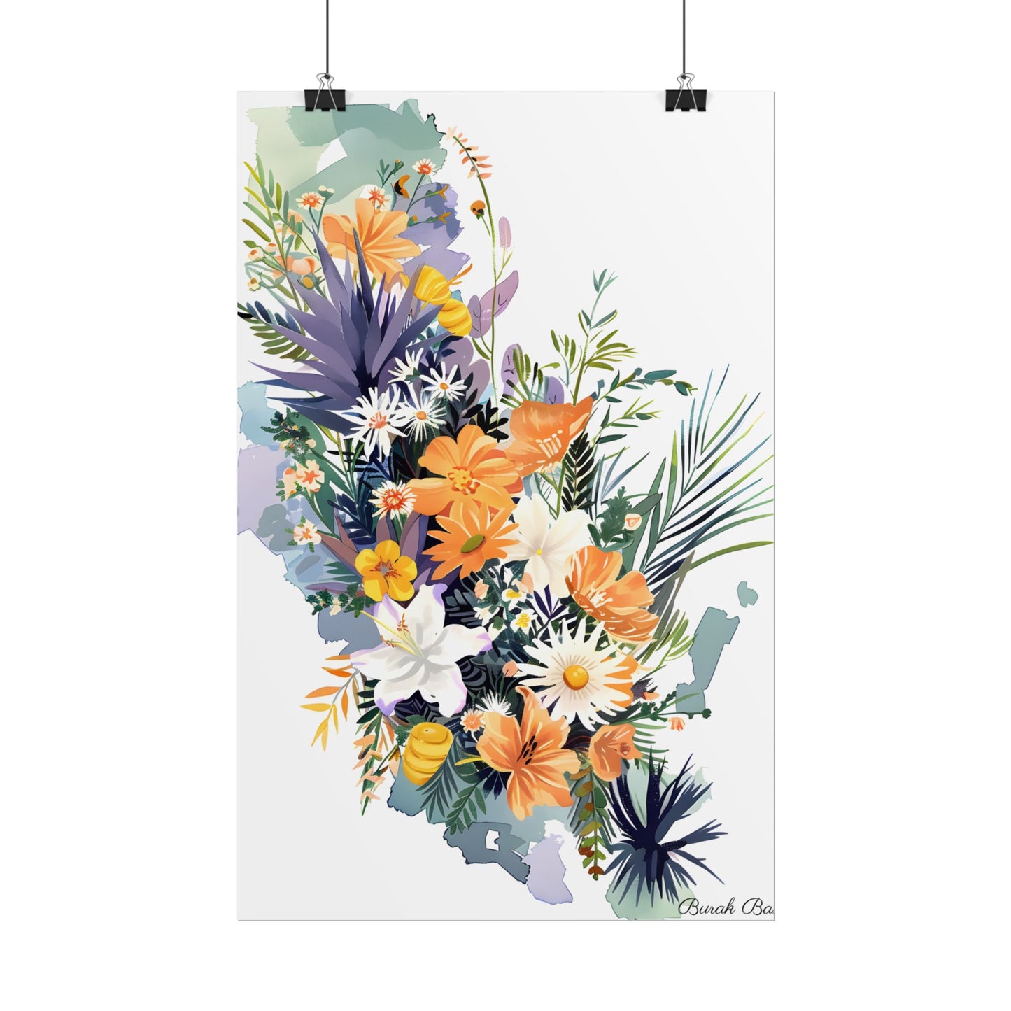 Whimsical Florida Map: Playful Art Illustration - Poster