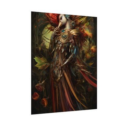 Grand Statue of a Majestic Bird in Serene Setting - Poster