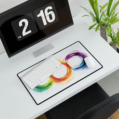 Colorful Swirls: Graphic Art Design - Desk Mat