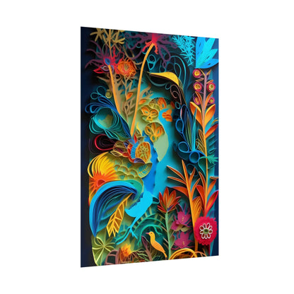 Indian Quilled Landscape: Colorful Paper Art - Poster