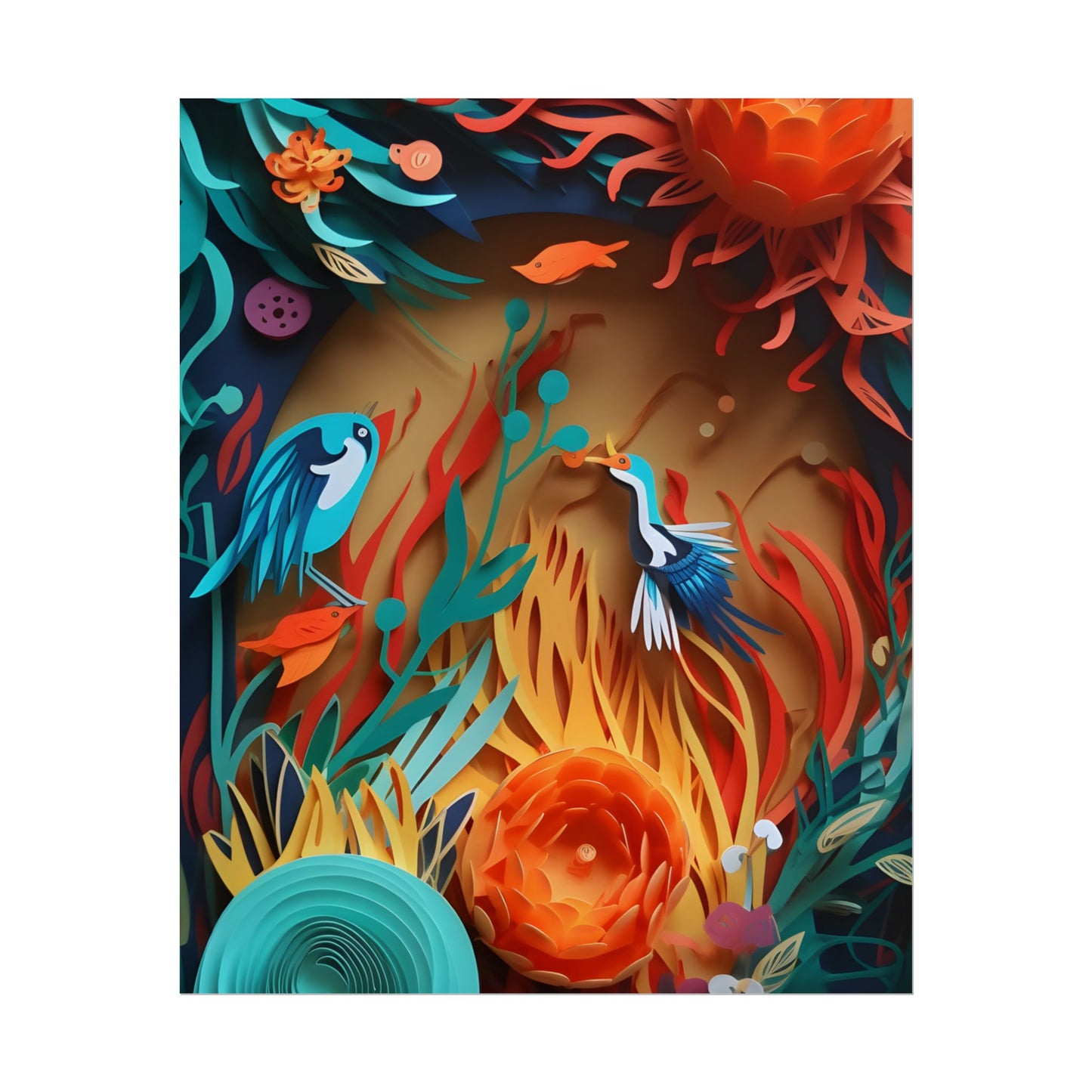 Eye-Catching Paper Quilling Indian Landscape Artwork - Poster