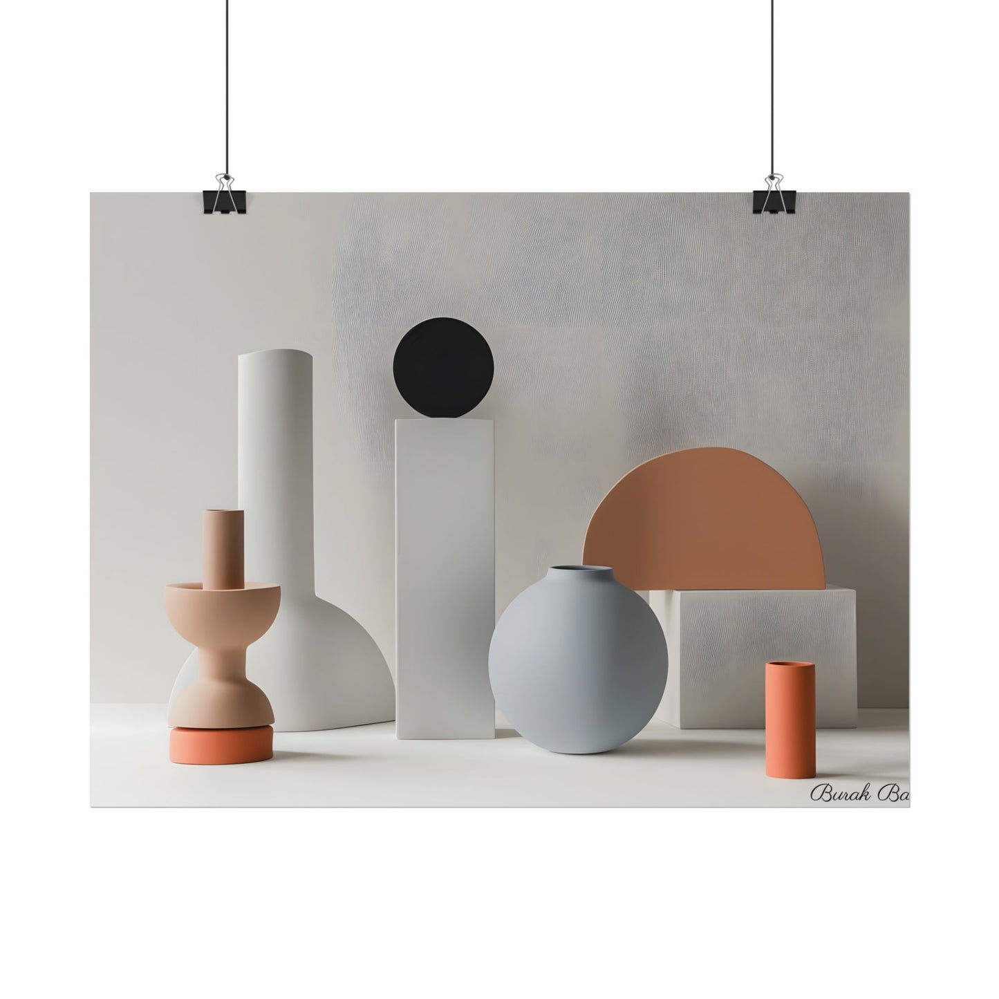 Minimalist Simple Geometric Jewelry: Close-Up View - Poster