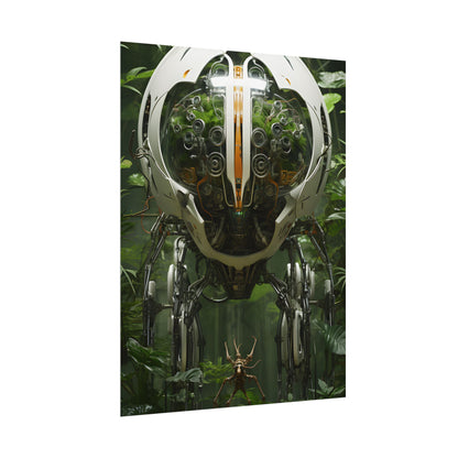 Robotic Wildlife Sanctuary: AI-Operated Nature Reserve Digital Art - Poster