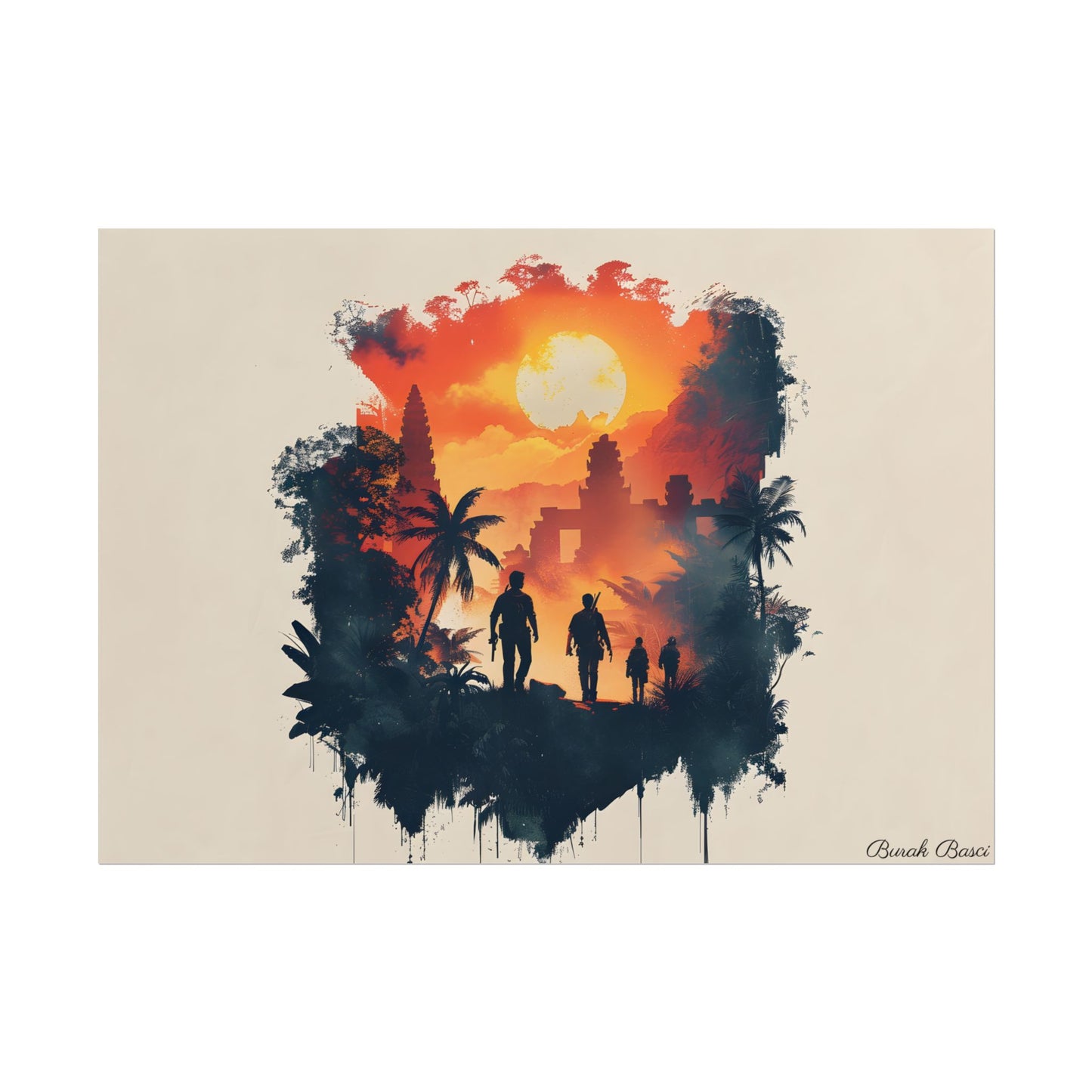 Nathan Drake's Adventure: Minimalist Illustration - Poster