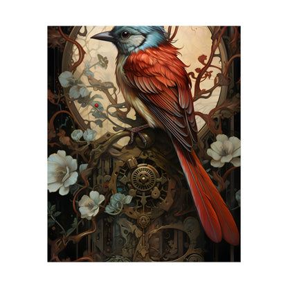Mystical Songbird Guardian Amulet: Symbolic Artwork - Poster