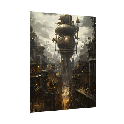 Vibrant Steampunk City: A World of Wonder - Poster