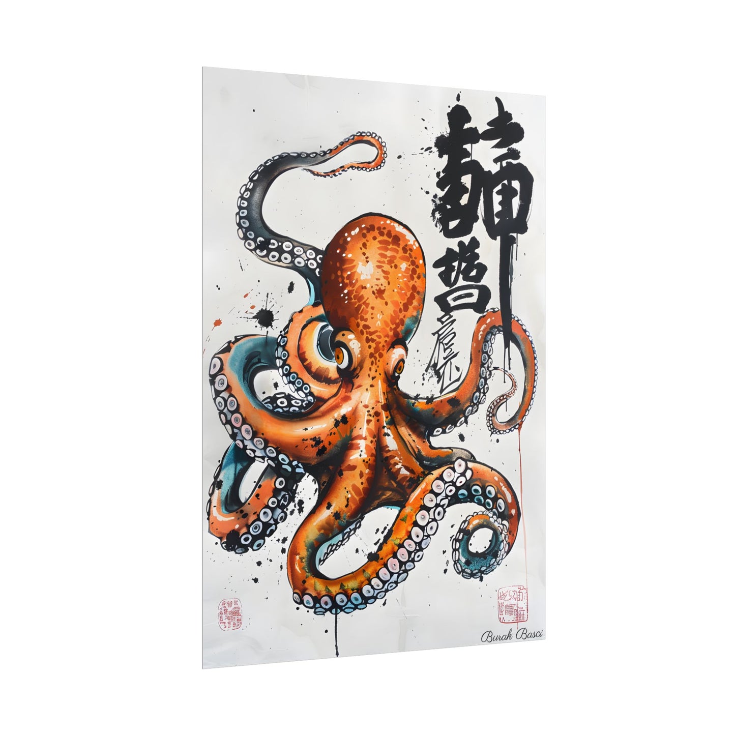 Japanese Ukiyo-e Octopus: Traditional Artwork Print - Poster