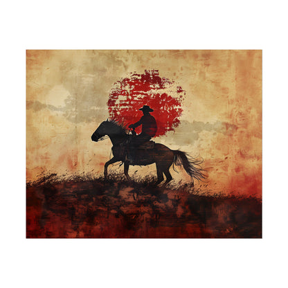 Dynamic Rodeo Scene: Earthy Tones of a Thrilling Ride - Poster