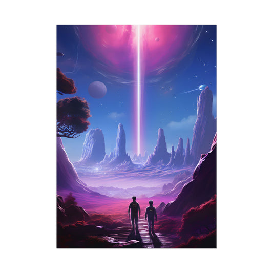 Futuristic Wilderness Explorer: Sci-Fi Artwork with Advanced Tool - Poster