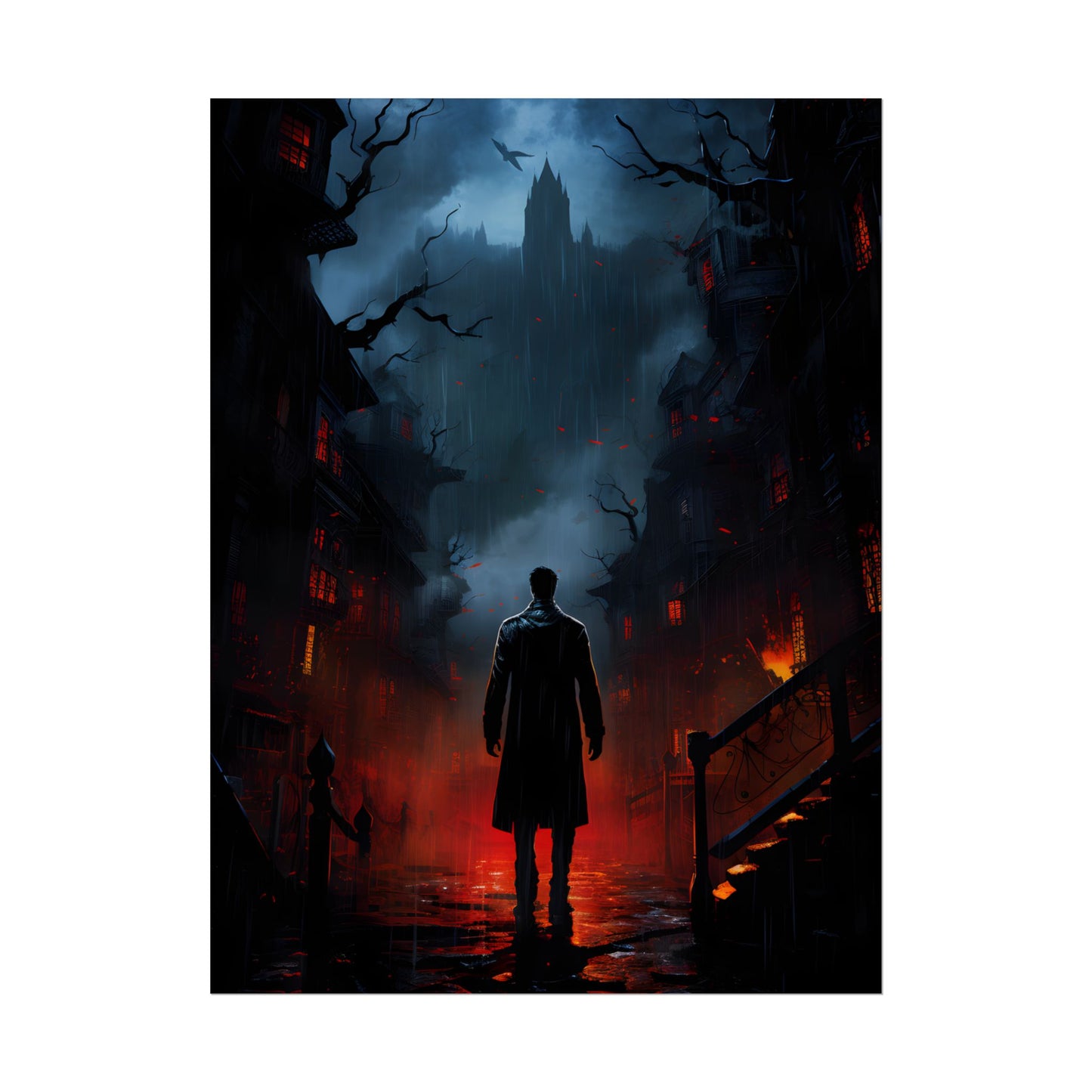 Urban Fantasy Noir: Nighttime Detective Artwork - Poster