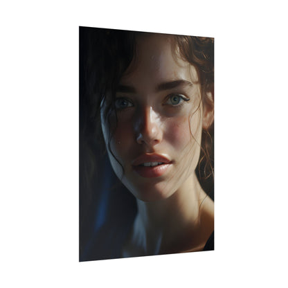 Smiling Portrait of a Woman: Close-Up Art - Poster