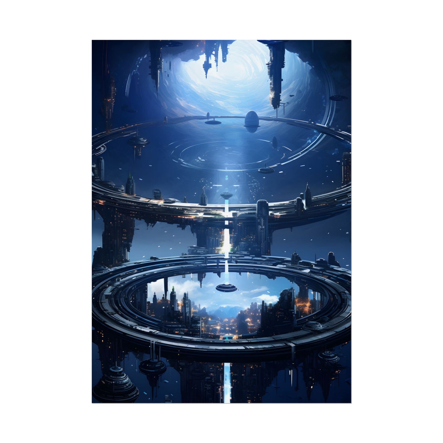 Aetherial Space Station: Massive, Futuristic Space Station in Orbit - Poster
