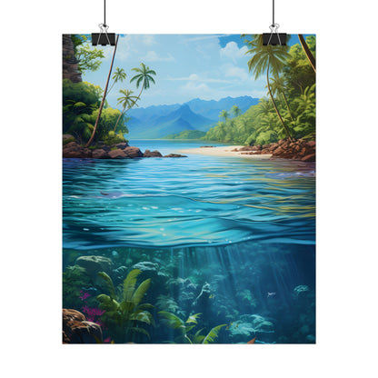 Tropical Island Oasis: Tranquil Tropical Landscape Art - Poster