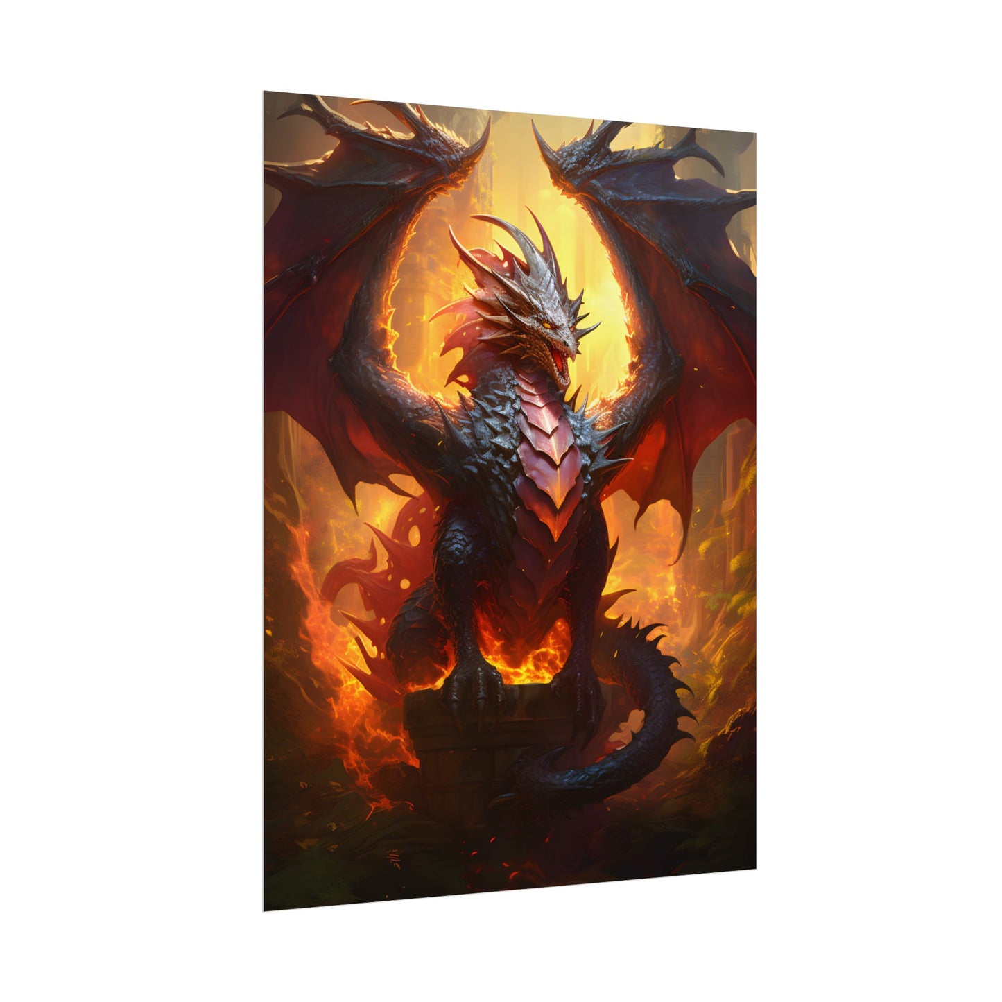 Fantasy Dragon's Treasure Hoard: Ancient Artwork - Poster