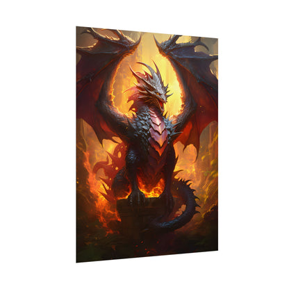 Fantasy Dragon's Treasure Hoard: Ancient Artwork - Poster