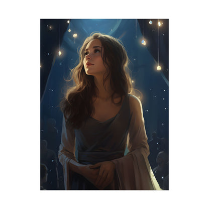 Contemplative Moment: A Person in Reflection - Dark Colored Portrait - Poster