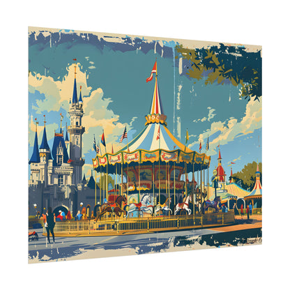 Vintage Disney Nostalgia: Retro Attraction Poster Art - Poster