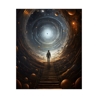 Space-Time Explorer: Intrepid Journey in Black and White - Poster