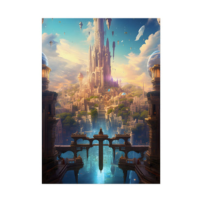 Floating Columbia: Breathtaking Serene Cityscape Artwork - Poster