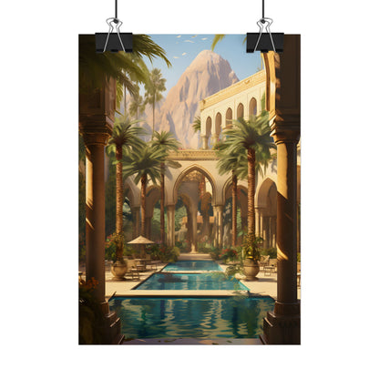 Mythical Desert Oasis: Arabian Nights-Inspired Art - Poster