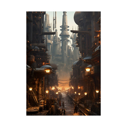 Post-Apocalyptic Steampunk City: Dystopian Artwork - Poster