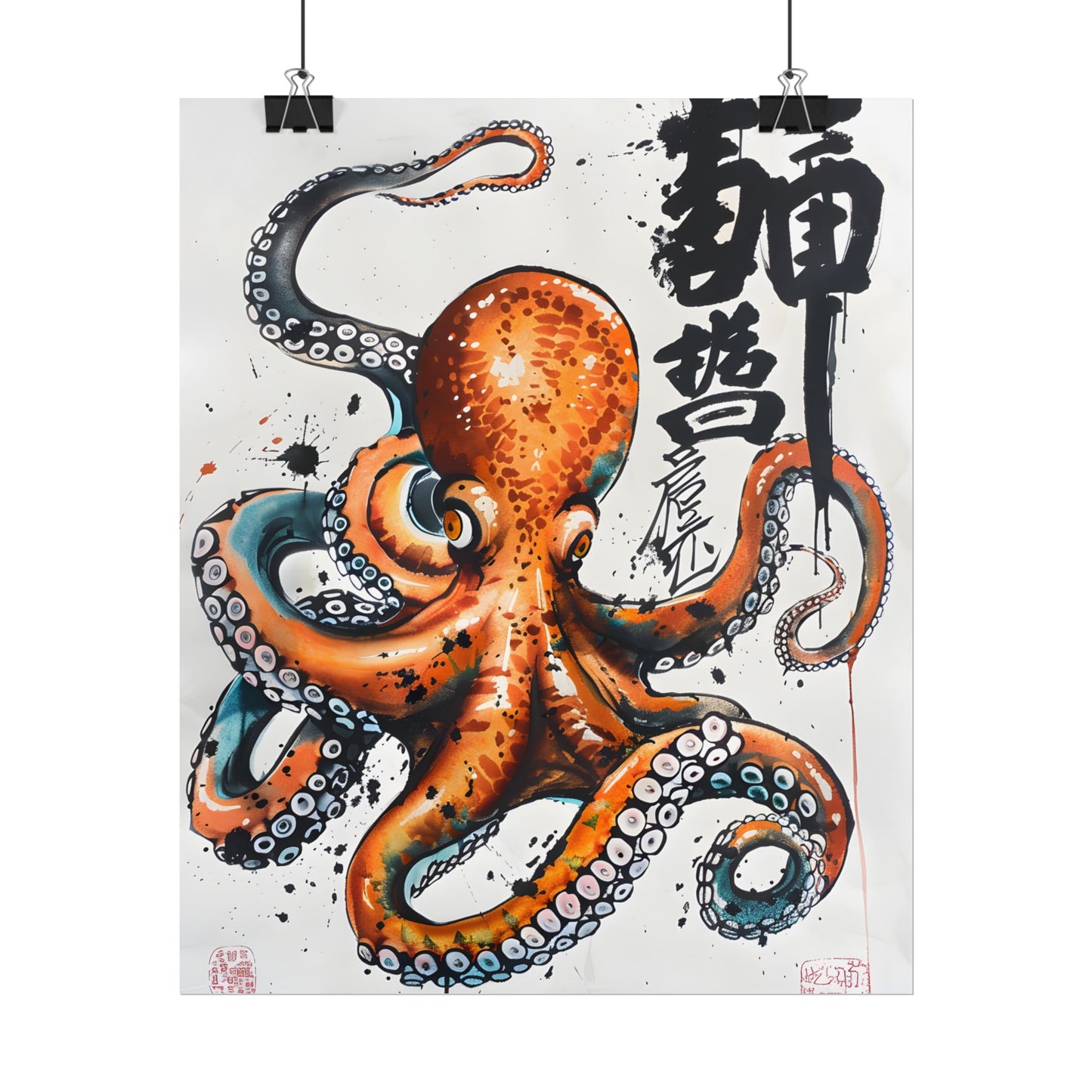 Japanese Ukiyo-e Octopus: Traditional Artwork Print - Poster