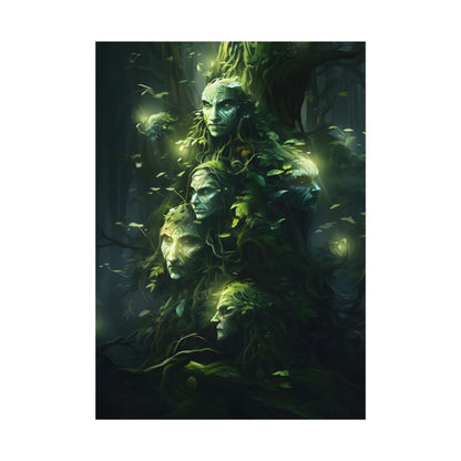Mystical Morning Guardians: Ancient Forest Spirits - Poster