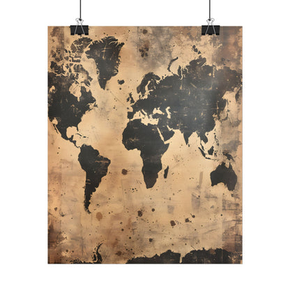 Timeless World Map: Elegant Artwork - Poster