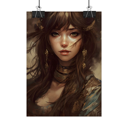 Enchanting Brunette Portrait: Gentle Beauty - Poster