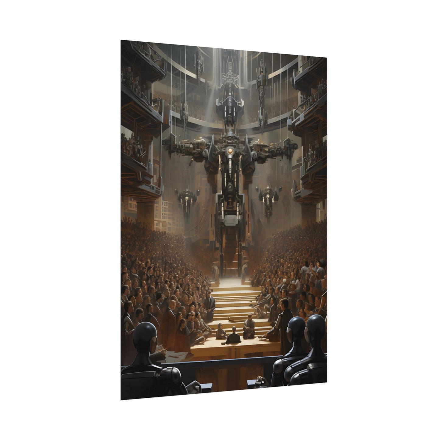 Robot Symphony: Elevated View of Robot Orchestra - Poster
