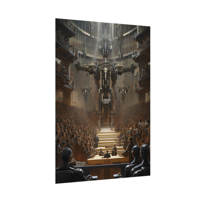 Robot Symphony: Elevated View of Robot Orchestra - Poster