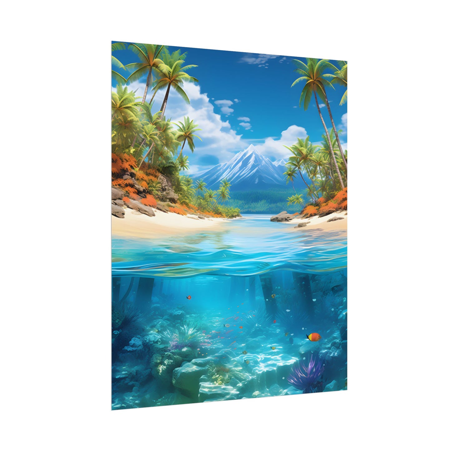 Tropical Paradise Tranquility: Lush Island Getaway Art - Poster