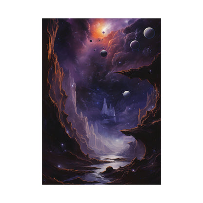Black Hole Cosmic Odyssey: A Massive Planet's Journey Through Space - Poster