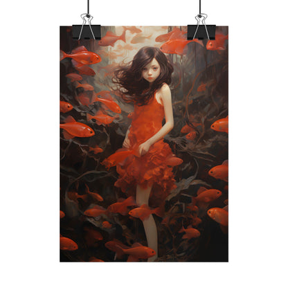 Simple Orange Still Life: Casual Wooden Table Art - Poster
