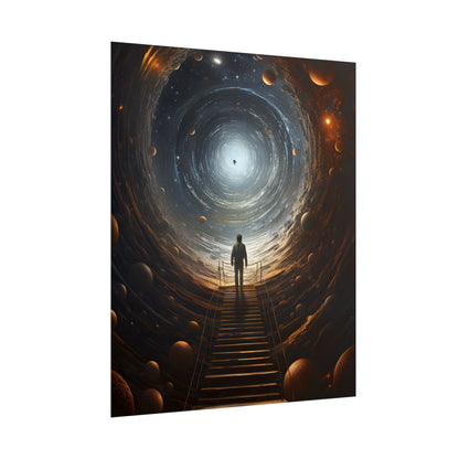 Space-Time Explorer: Intrepid Journey in Black and White - Poster